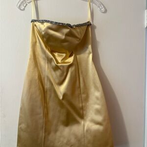 Elegant Gold Satin Dress